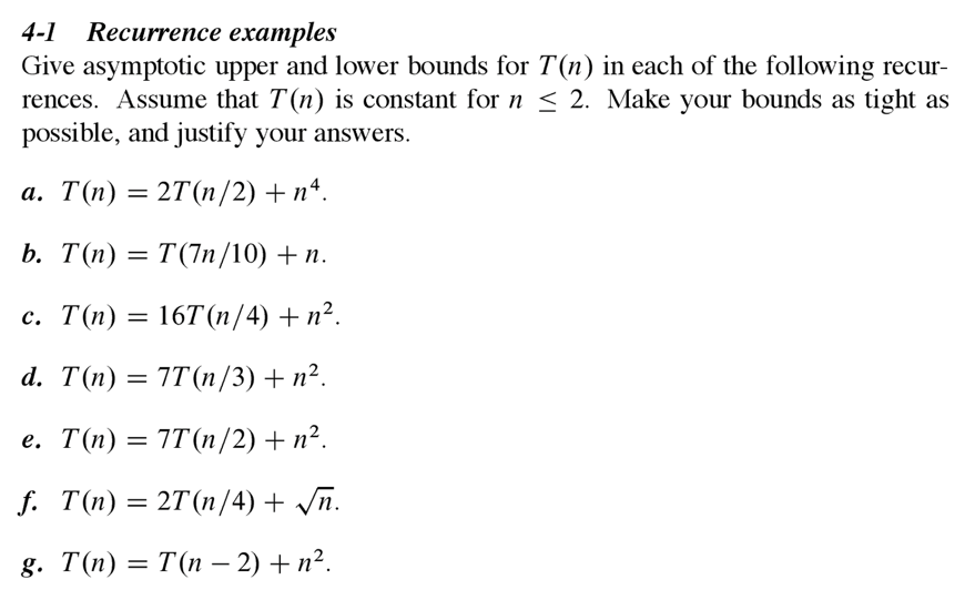 solved-4-1-recurrence-examples-give-asymptotic-upper-and-chegg