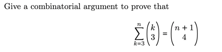 Solved Give A Combinatorial Argument To Prove That | Chegg.com