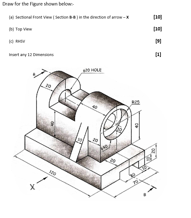 Solved Draw for the Figure shown below:- (a) Sectional Front | Chegg.com