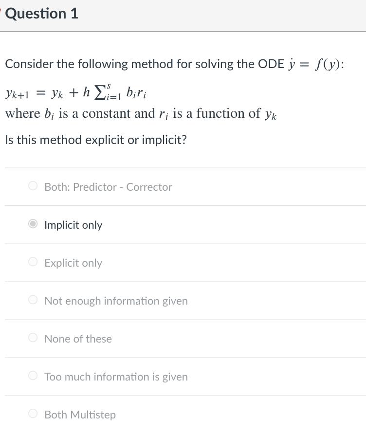 Solved Question 1 Consider the following method for solving | Chegg.com