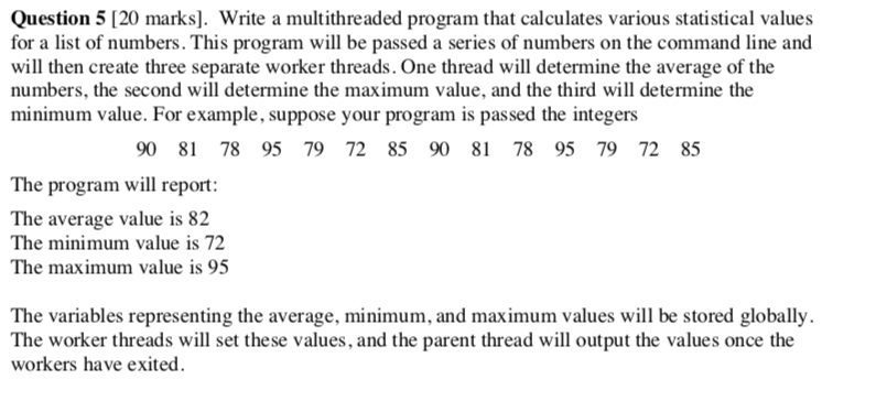 solved-question-5-20-marks-write-a-multithreaded-program-chegg