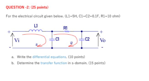 Solved For the electrical circuit given below. | Chegg.com