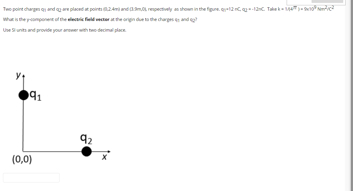 Solved Two point charges q1 and q2 are placed at points | Chegg.com