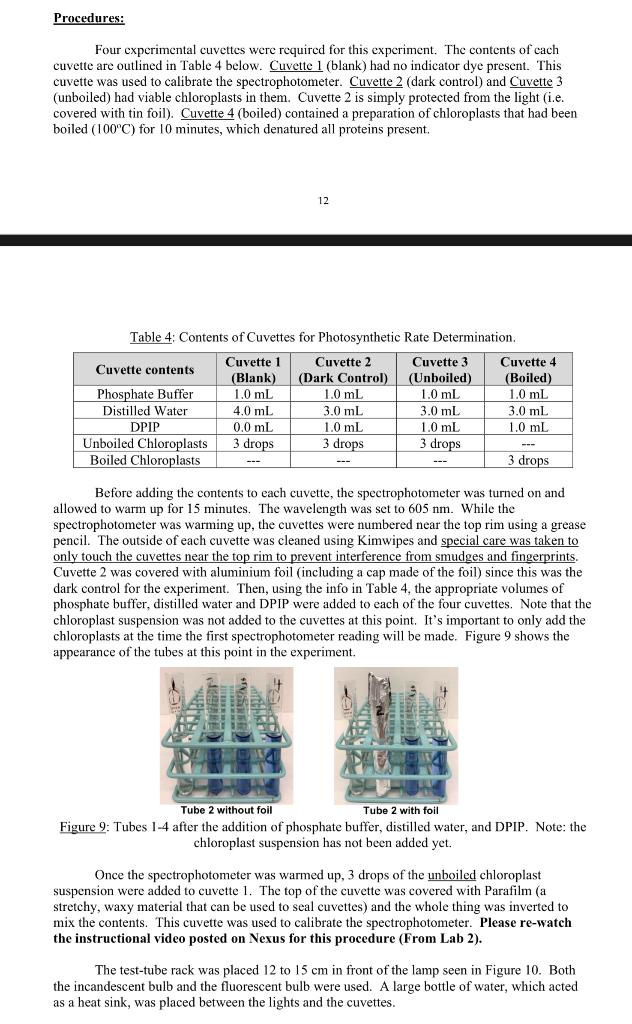 Exercise Ii Examination Of Photosynthesis In Chegg Com