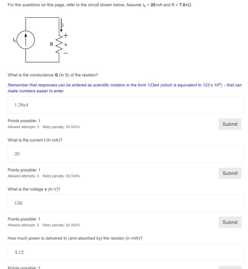 Solved For the questions on this page, refer to the circuit | Chegg.com