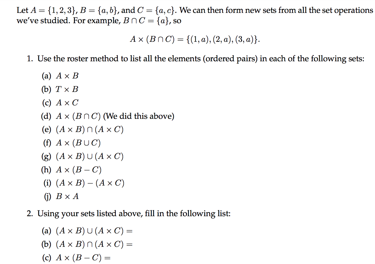 Solved Let A = {1,2,3}, B = {a,b), And C = {a,c}. We Can | Chegg.com