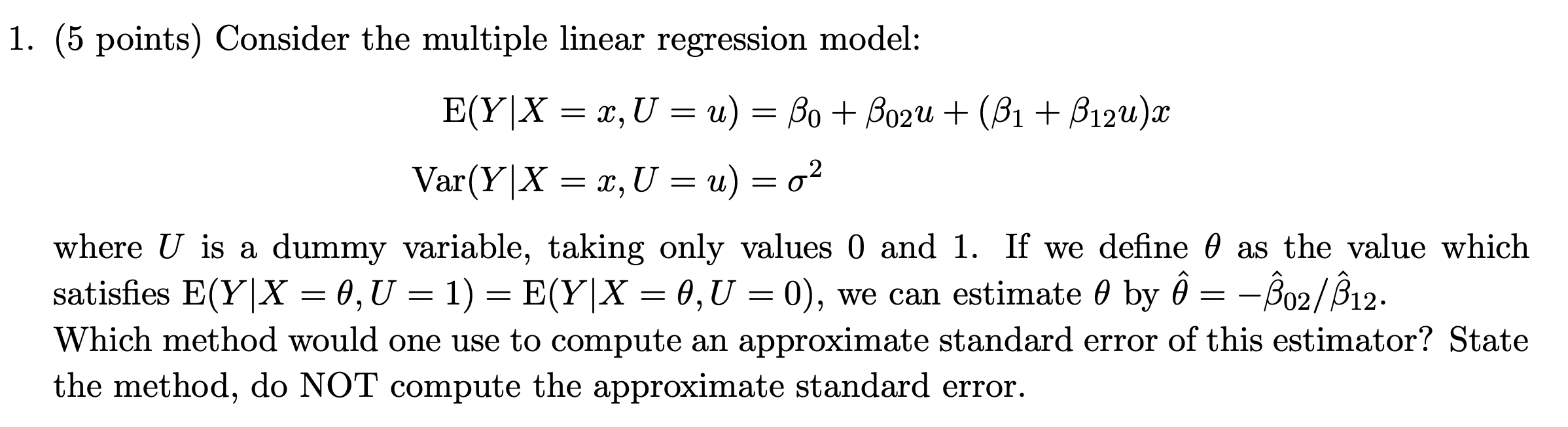 Solved 1. (5 Points) Consider The Multiple Linear Regression | Chegg.com