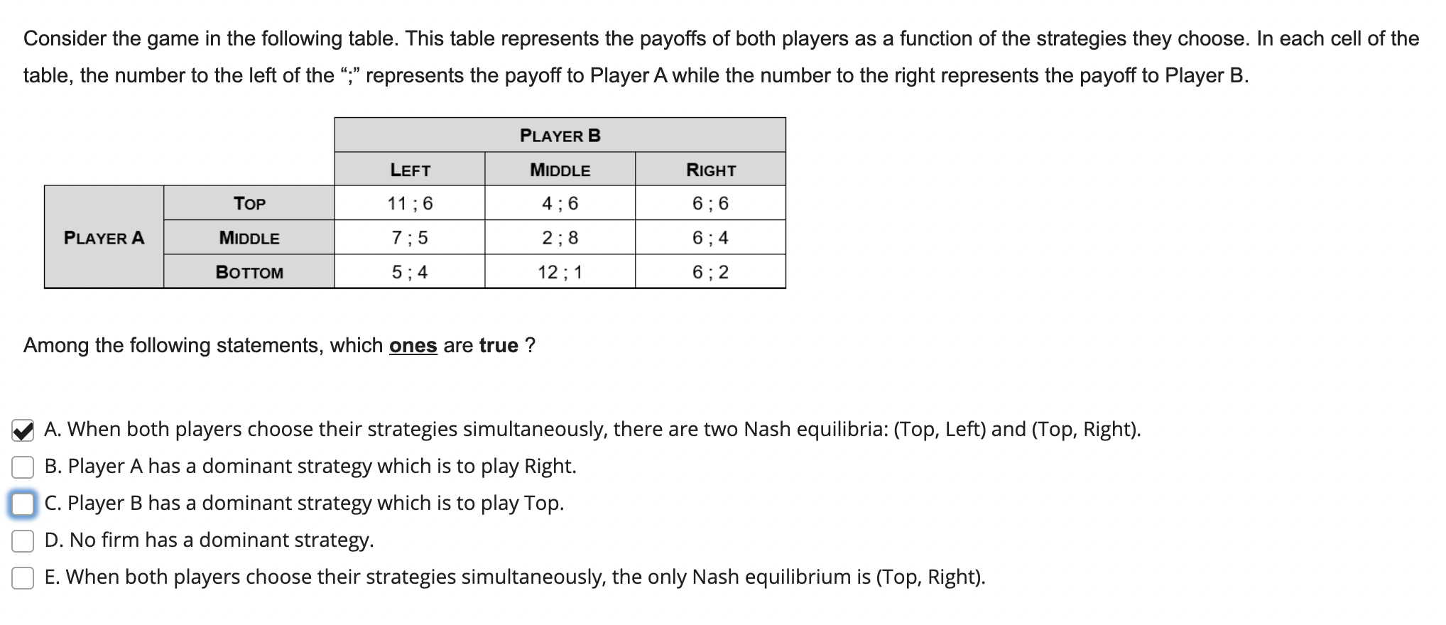 Solved Consider The Game In The Following Table. This Table | Chegg.com