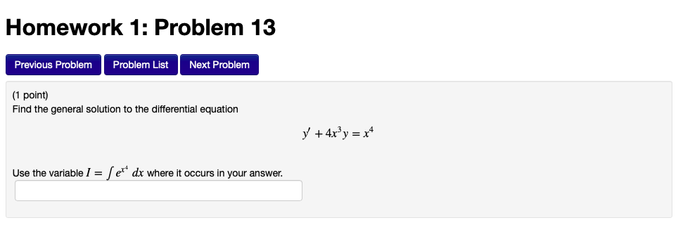Solved Homework 1: Problem 13 Previous Problem Problem | Chegg.com