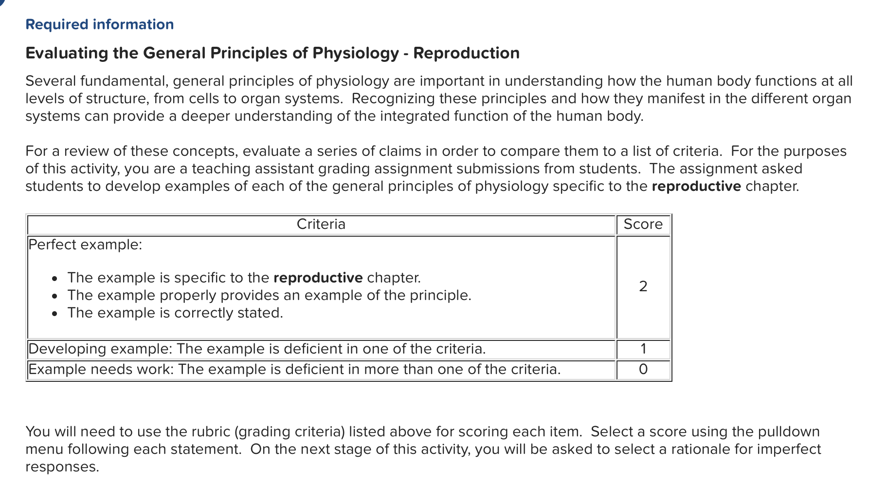 Solved Evaluating The General Principles Of Physiology