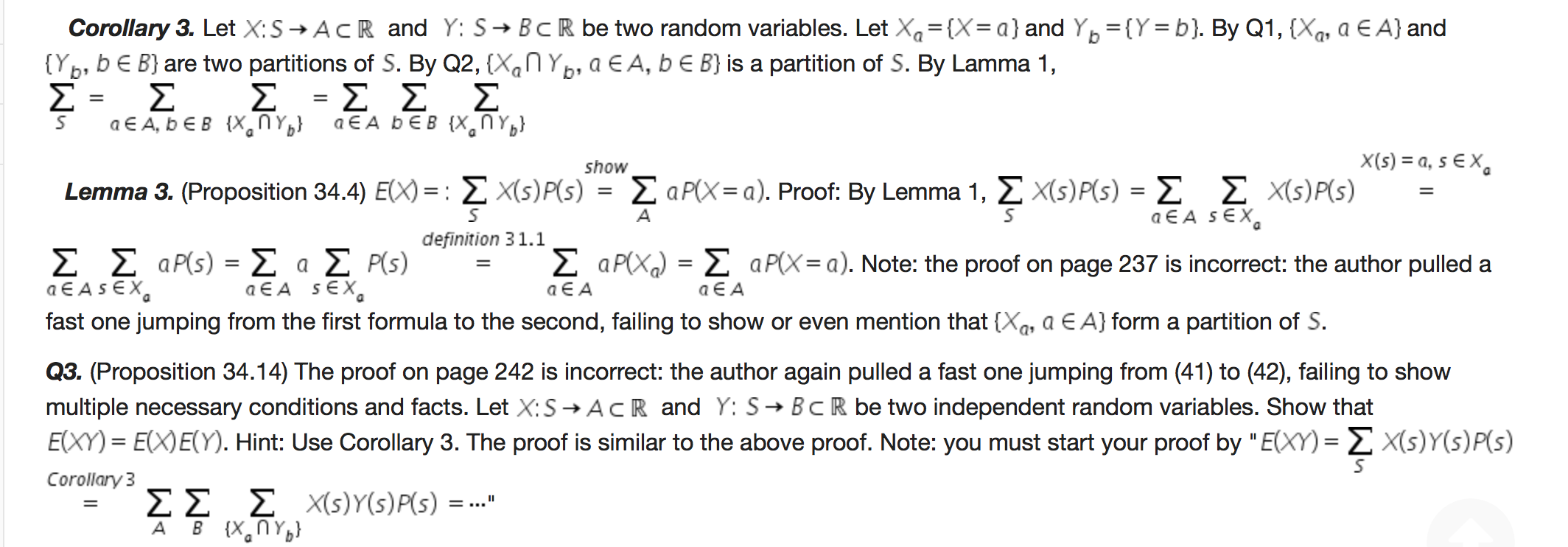 Solved S Show S A S Corollary 3 Let X S Acr And Y 5 Chegg Com