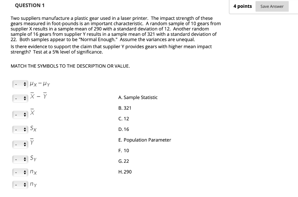 Solved QUESTION 1 4 Points Save Answer Two Suppliers | Chegg.com