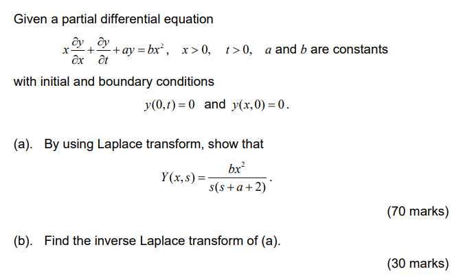 Solved Given a partial differential equation | Chegg.com