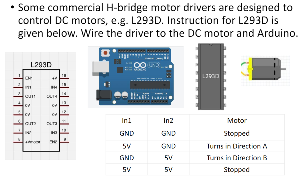 Using The L293d H Bridge Motor Driver With Arduino Dumblebots Images