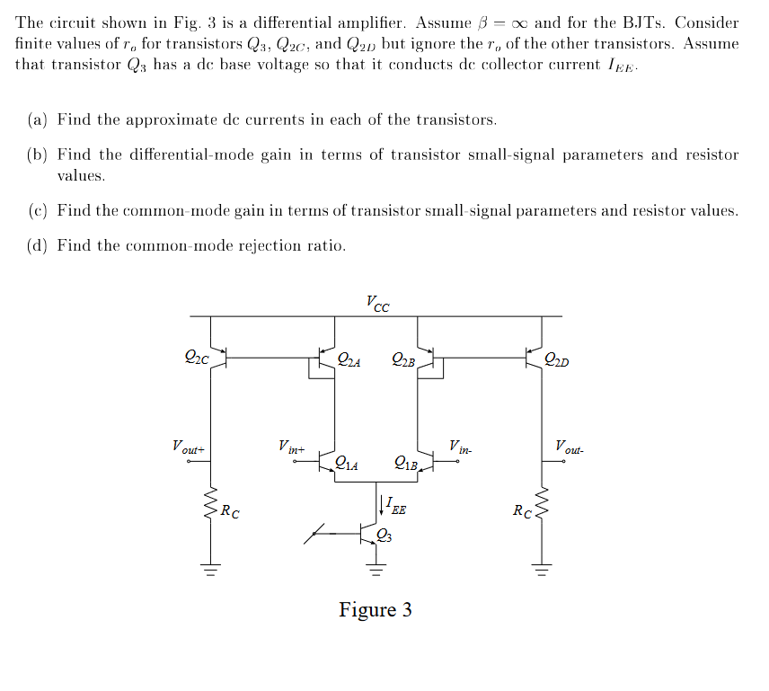 Solved To The circuit shown in Fig. 3 is a differential | Chegg.com