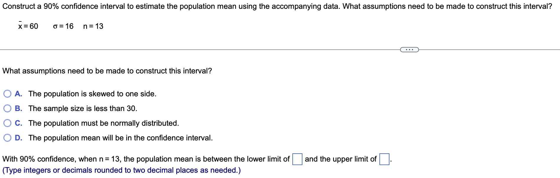 Solved Construct a 90% confidence interval to estimate the | Chegg.com