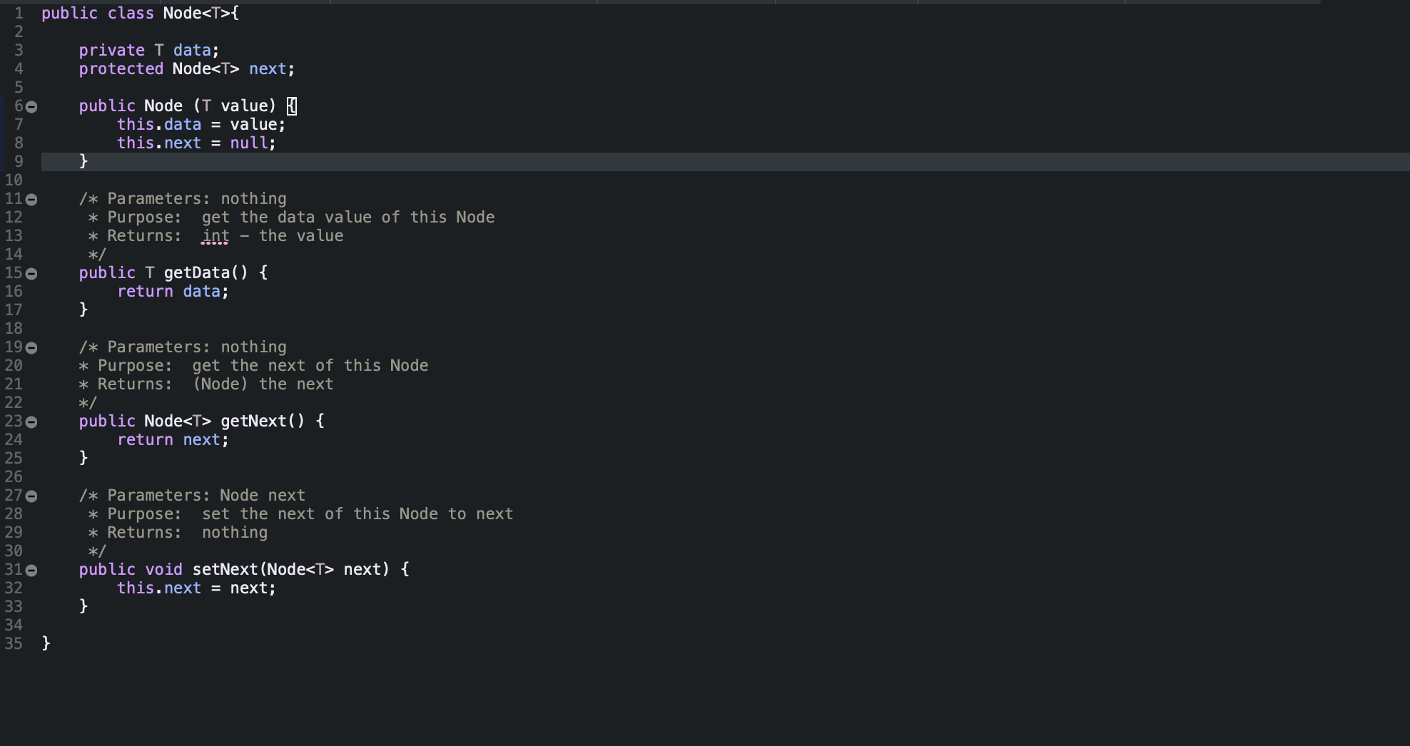 Solved Code in Java Given the following Node class, and | Chegg.com