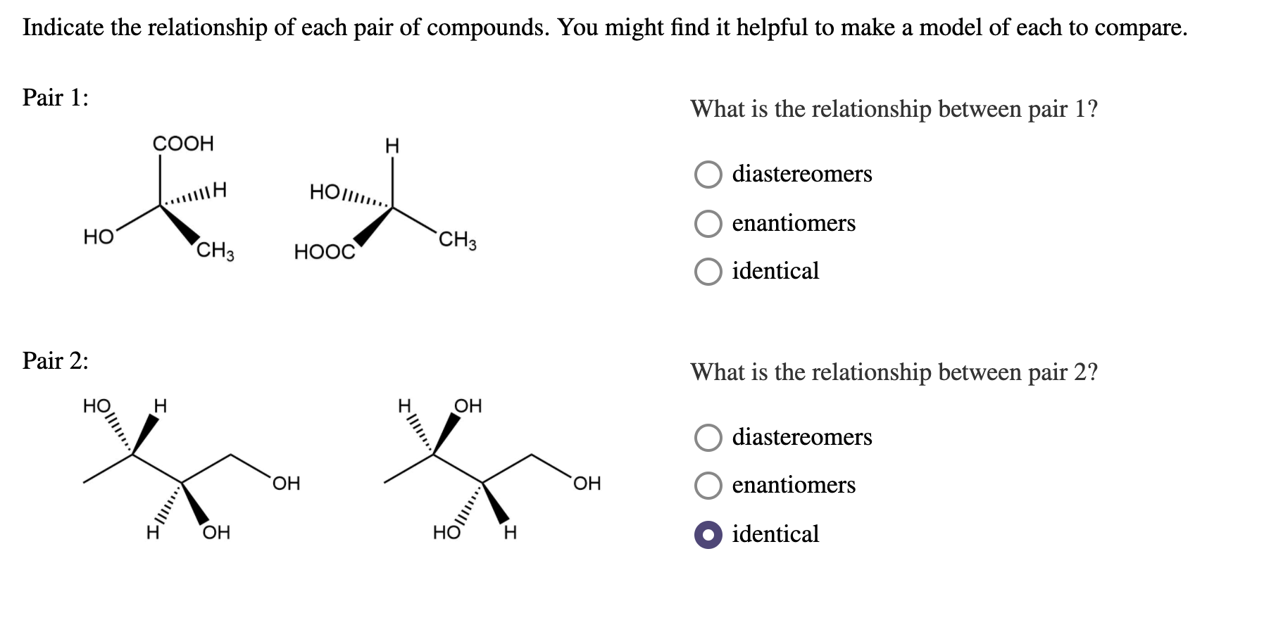 Solved Indicate The Relationship Of Each Pair Of Compounds