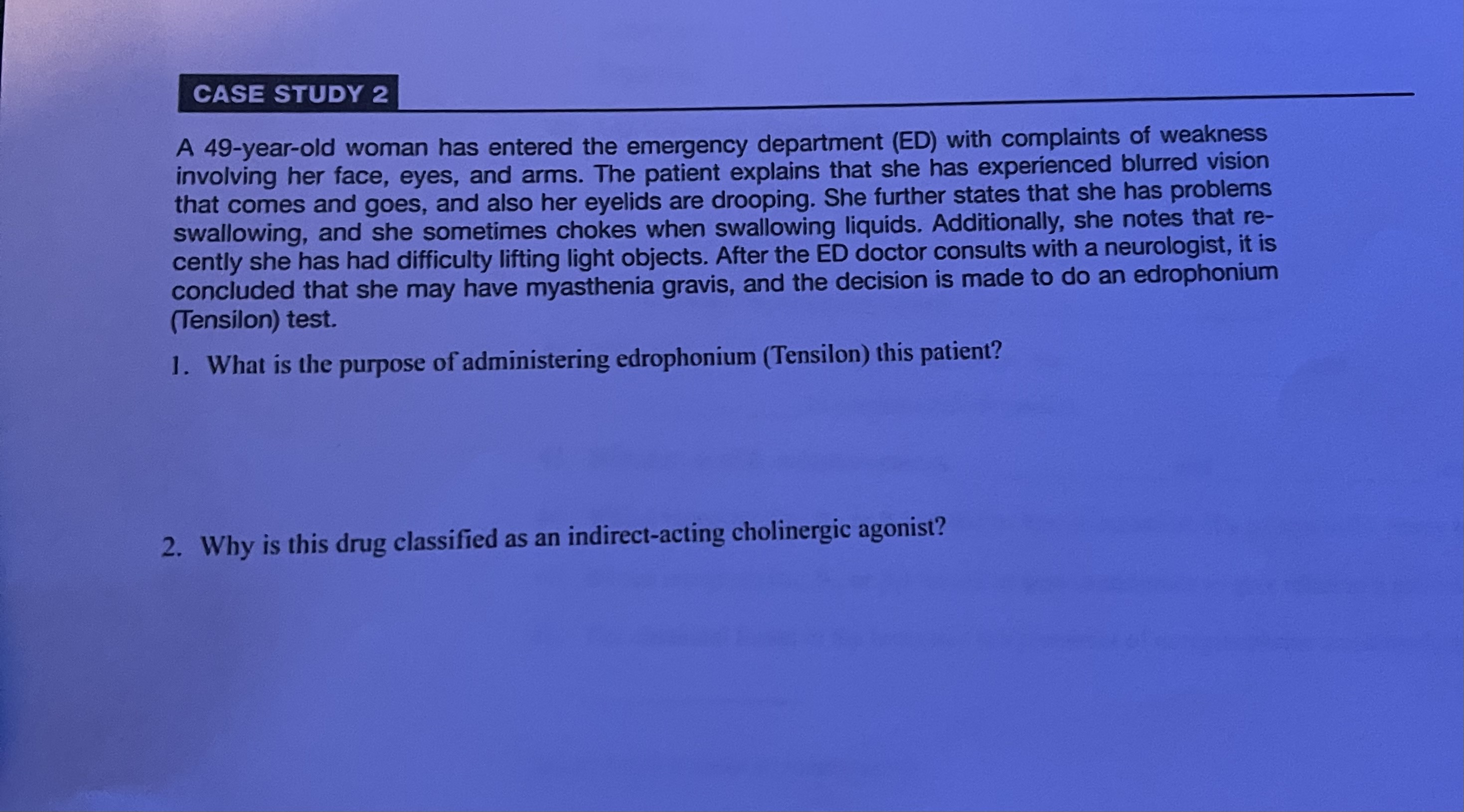 Solved CASE STUDY 2 A 49-year-old woman has entered the | Chegg.com