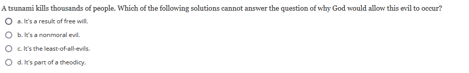 Solved A tsunami kills thousands of people. Which of the | Chegg.com