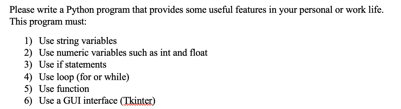 Solved Please write a Python program that provides some | Chegg.com