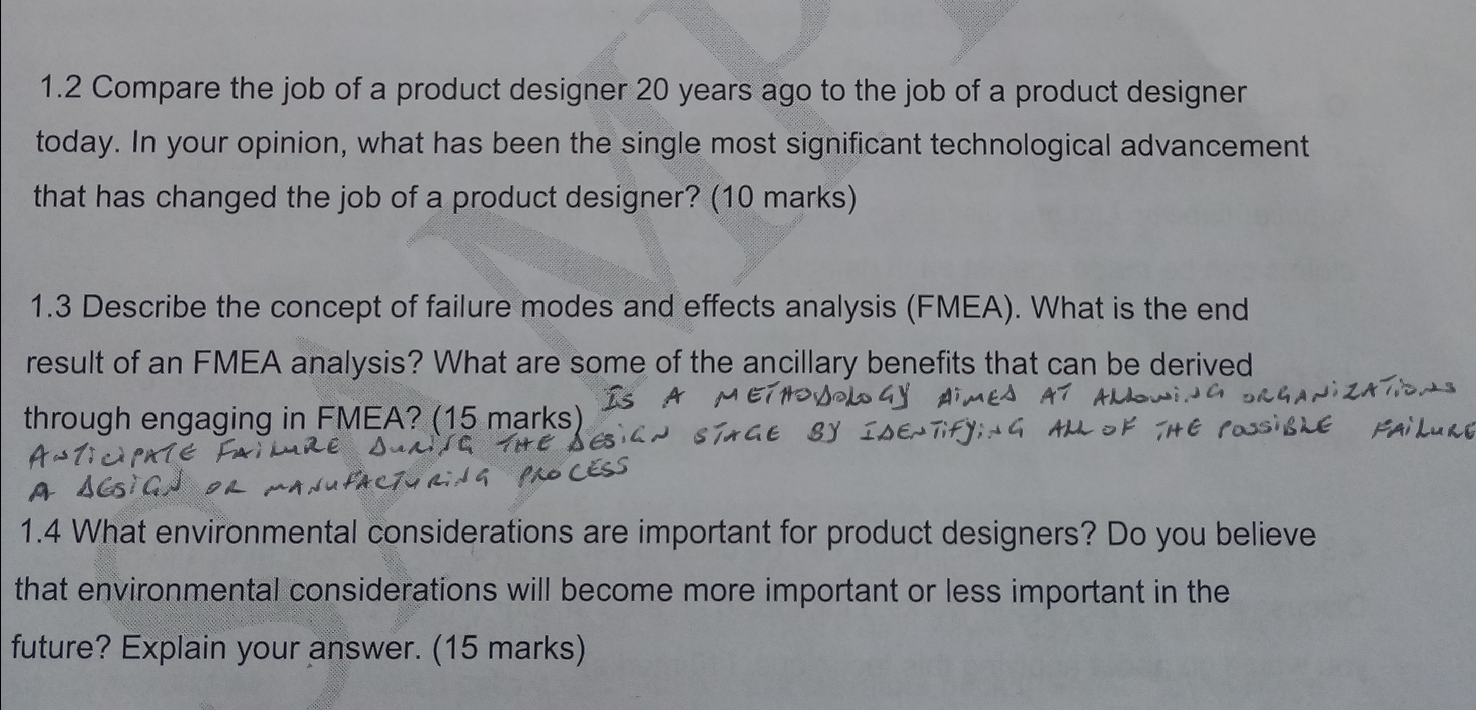 Solved 1 2 Compare The Job Of A Product Designer 20 Years Chegg Com   IMG 20240203 162944 