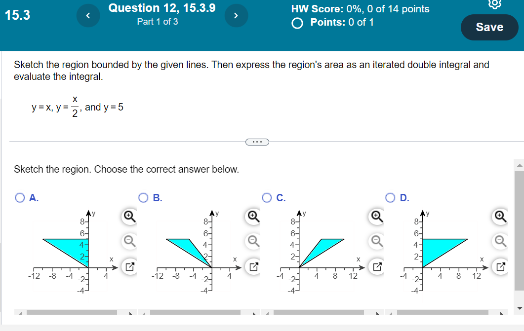 Solved Sketch the region bounded by the given lines. Then | Chegg.com