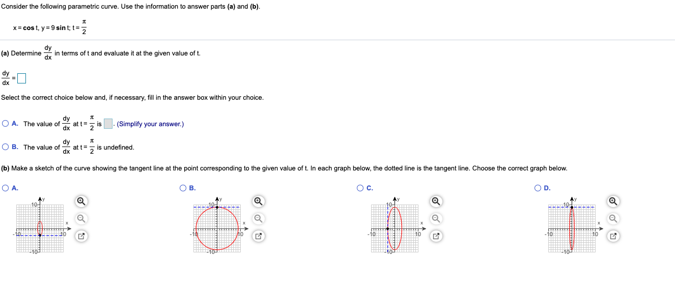Solved Consider the following parametric curve. Use the | Chegg.com