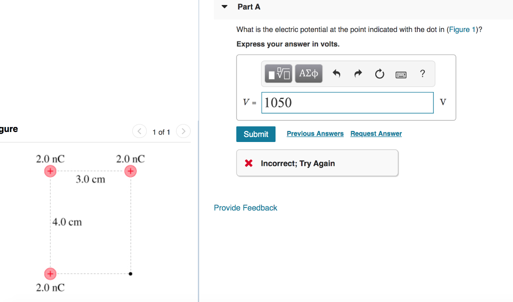 Solved Part A What Is The Electric Potential At The Point