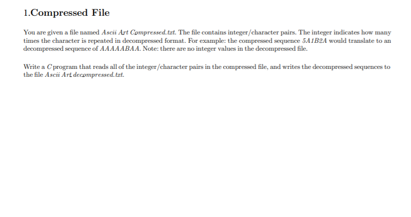 Solved 1.Compressed File You are given a file named Ascu Art | Chegg.com