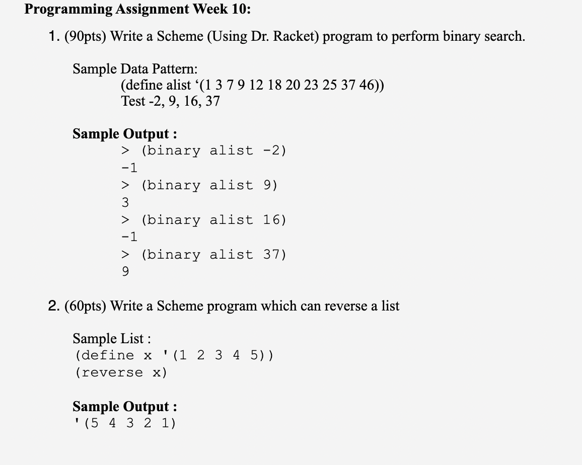 Solved ogramming Assignment Week 10: 1. (90pts) Write a | Chegg.com