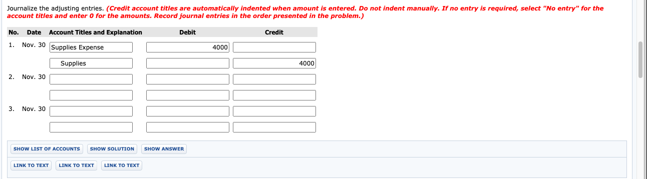 Solved Journalize the adjusting entries. (Credit account | Chegg.com