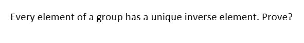 show that inverse of each element in a group is unique