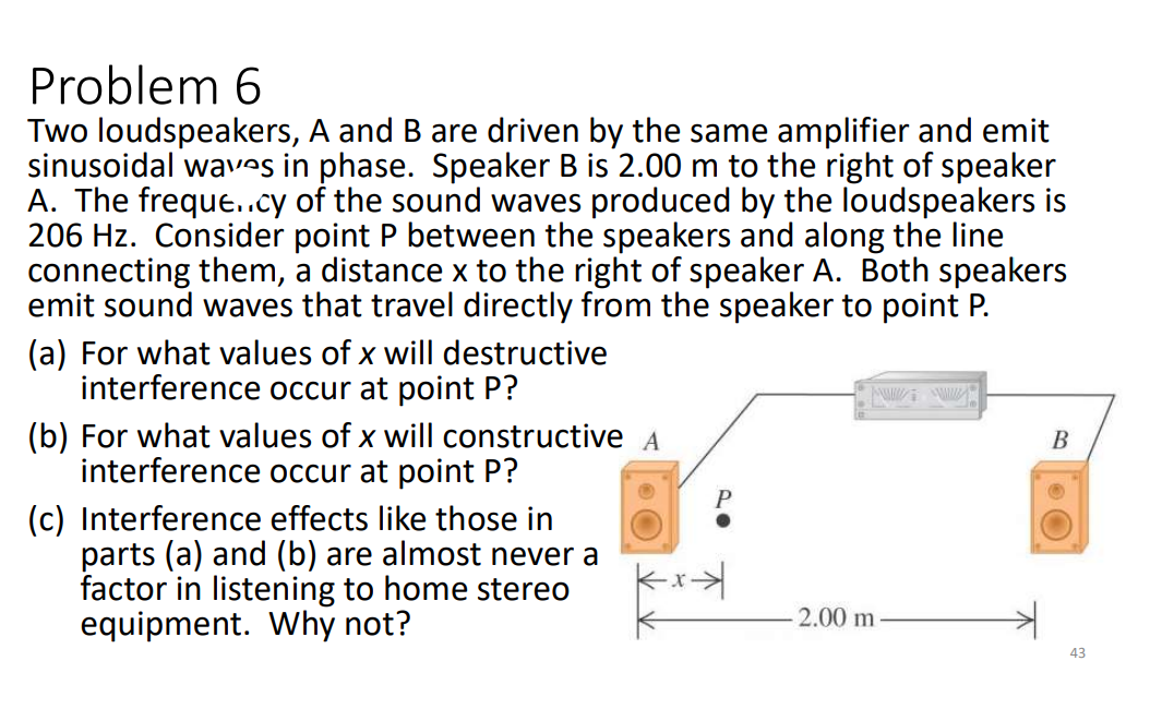 Solved Problem 6 Two Loudspeakers, A And B Are Driven By The | Chegg.com