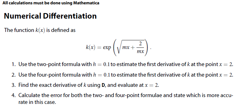 Solved All calculations must be done using Mathematica | Chegg.com