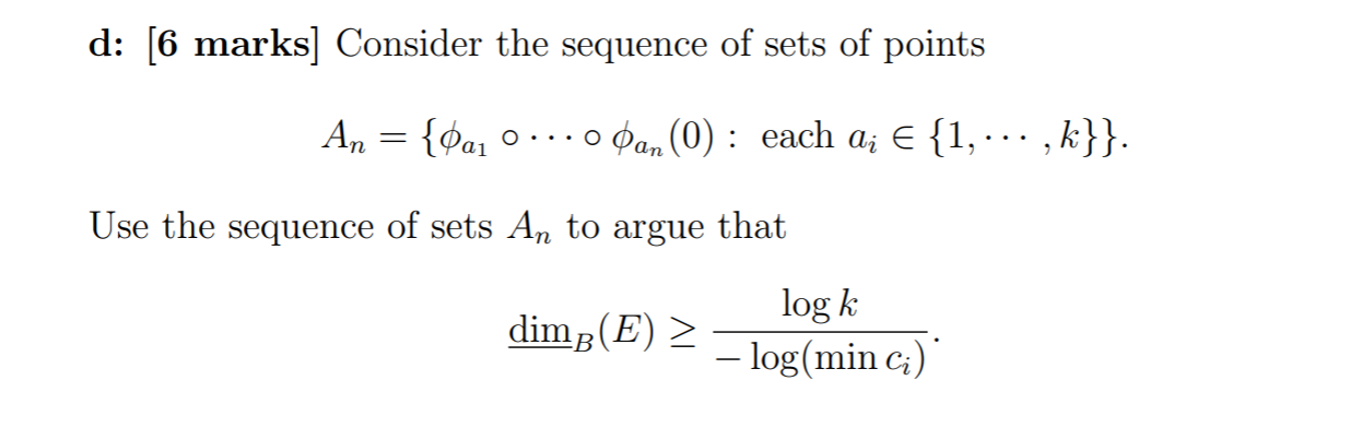 Solved d: [6 marks] Consider the sequence of sets of points | Chegg.com