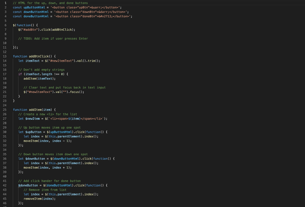 Solved 9.12 LAB: To-do list (jQuery) The given web page lets | Chegg.com