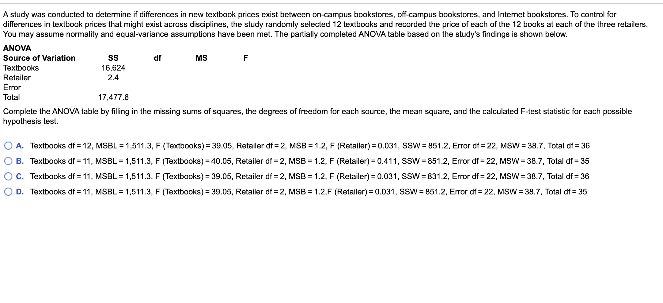 Solved A study was conducted to determine if differences in | Chegg.com