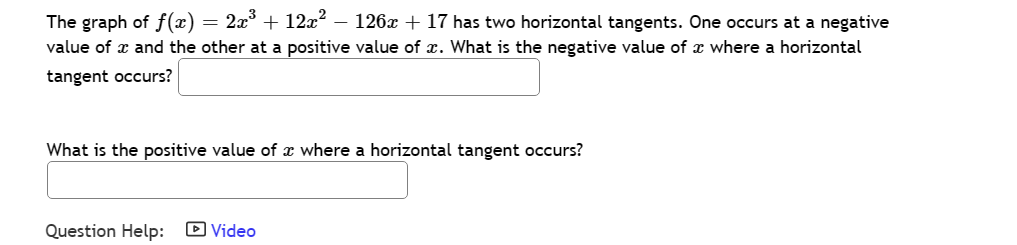 solved-the-graph-of-f-x-2x3-12x2-126x-17-has-two-horizontal-chegg