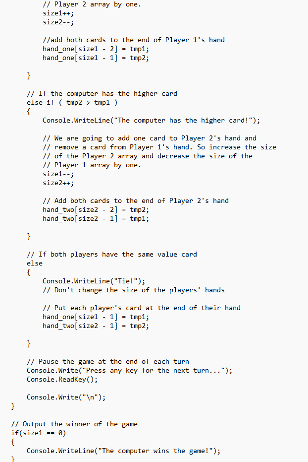 Solved For your program you will complete code that plays | Chegg.com