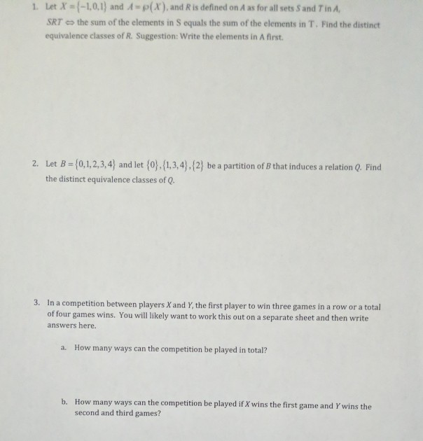 Solved 1 Let X 1 0 1 And 4 P X And Ris Defined On A Chegg Com