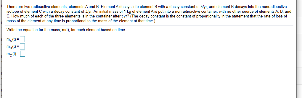 Solved There Are Two Radioactive Elements, Elements A And B. | Chegg.com