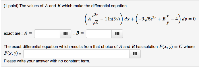 Solved (1 Point) The Values Of A And B Which Make The | Chegg.com