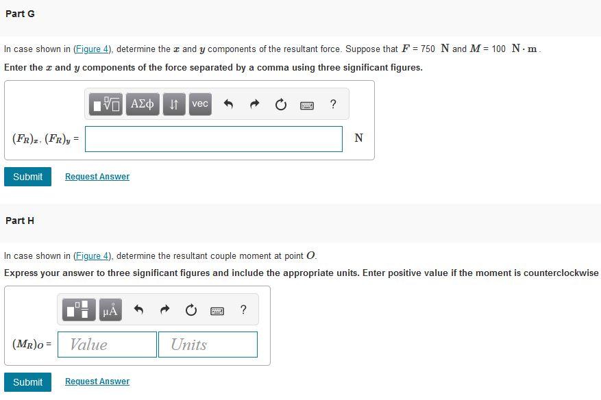 Solved F 400 N 200N 2m 2 m 0 m Part A In case shown in | Chegg.com