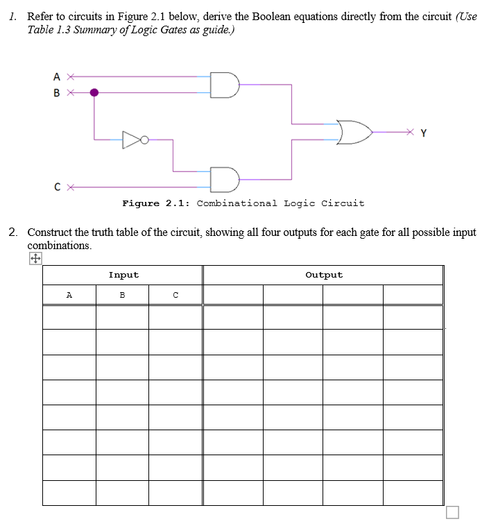 Solved Refer to circuits in Figure 2.1 below, derive the | Chegg.com