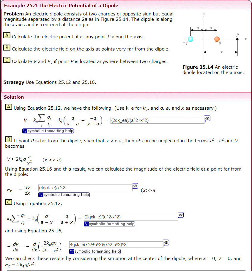 Solved Example 25.4 The Electric Potential of a Dipole | Chegg.com
