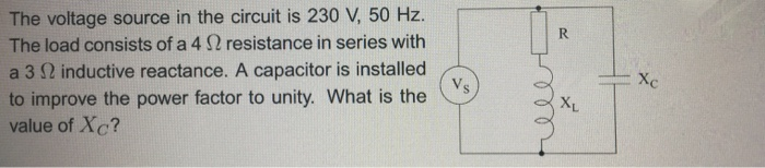 Solved The voltage source in the circuit is 230 V, 50 Hz. | Chegg.com