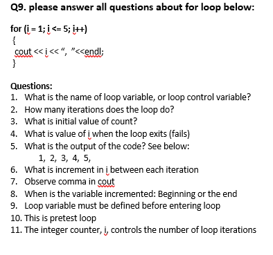 Solved 29. please answer all questions about for loop below: | Chegg.com