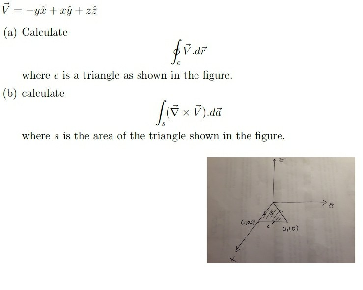 Solved V Yi Xy Zz A Calculate Jc Where C Is A Tr Chegg Com