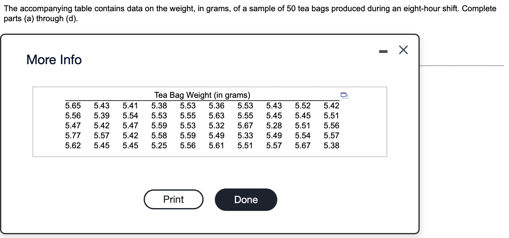 Solved The accompanying table contains data on the weight, | Chegg.com
